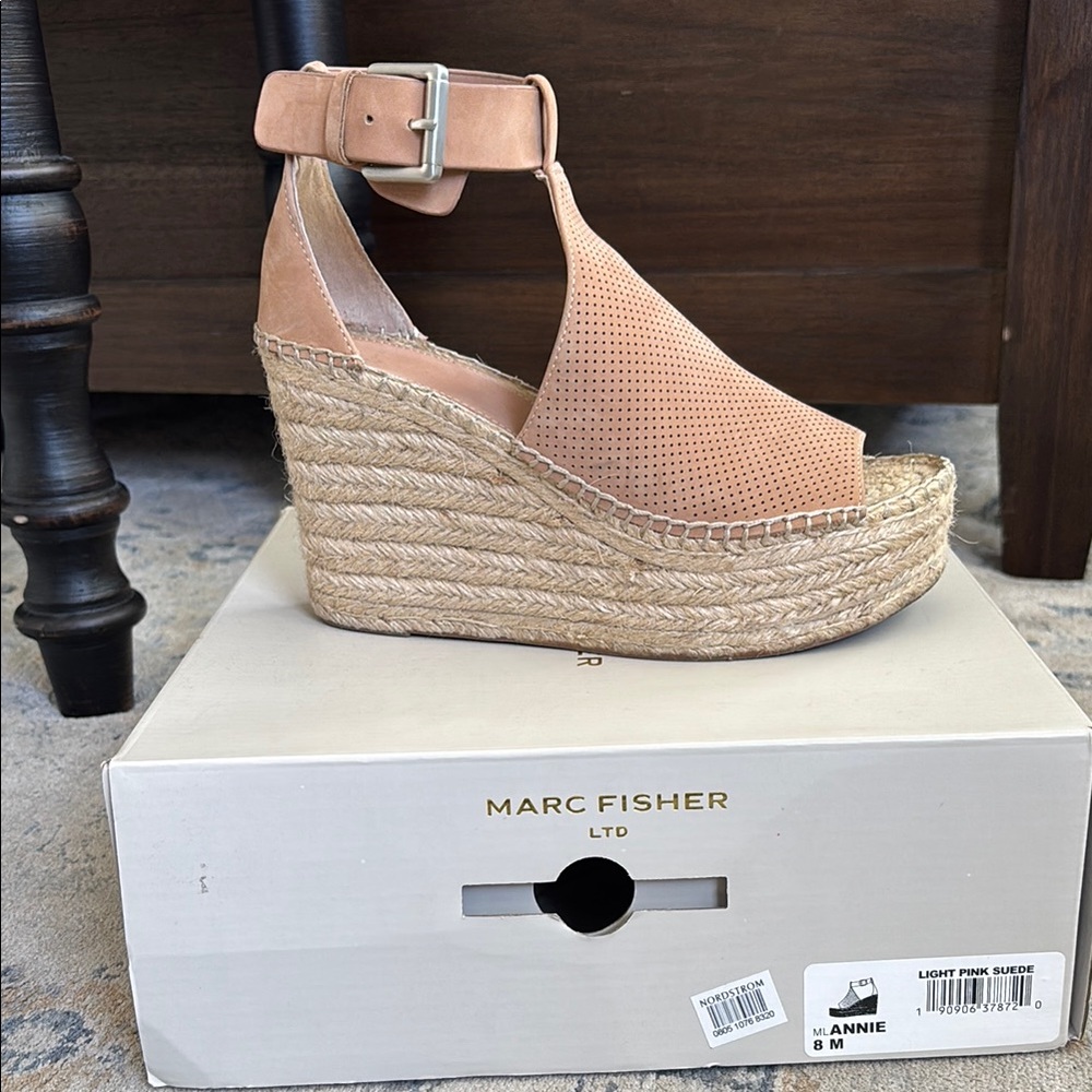 Marc Fisher Tan Wedge Sandals